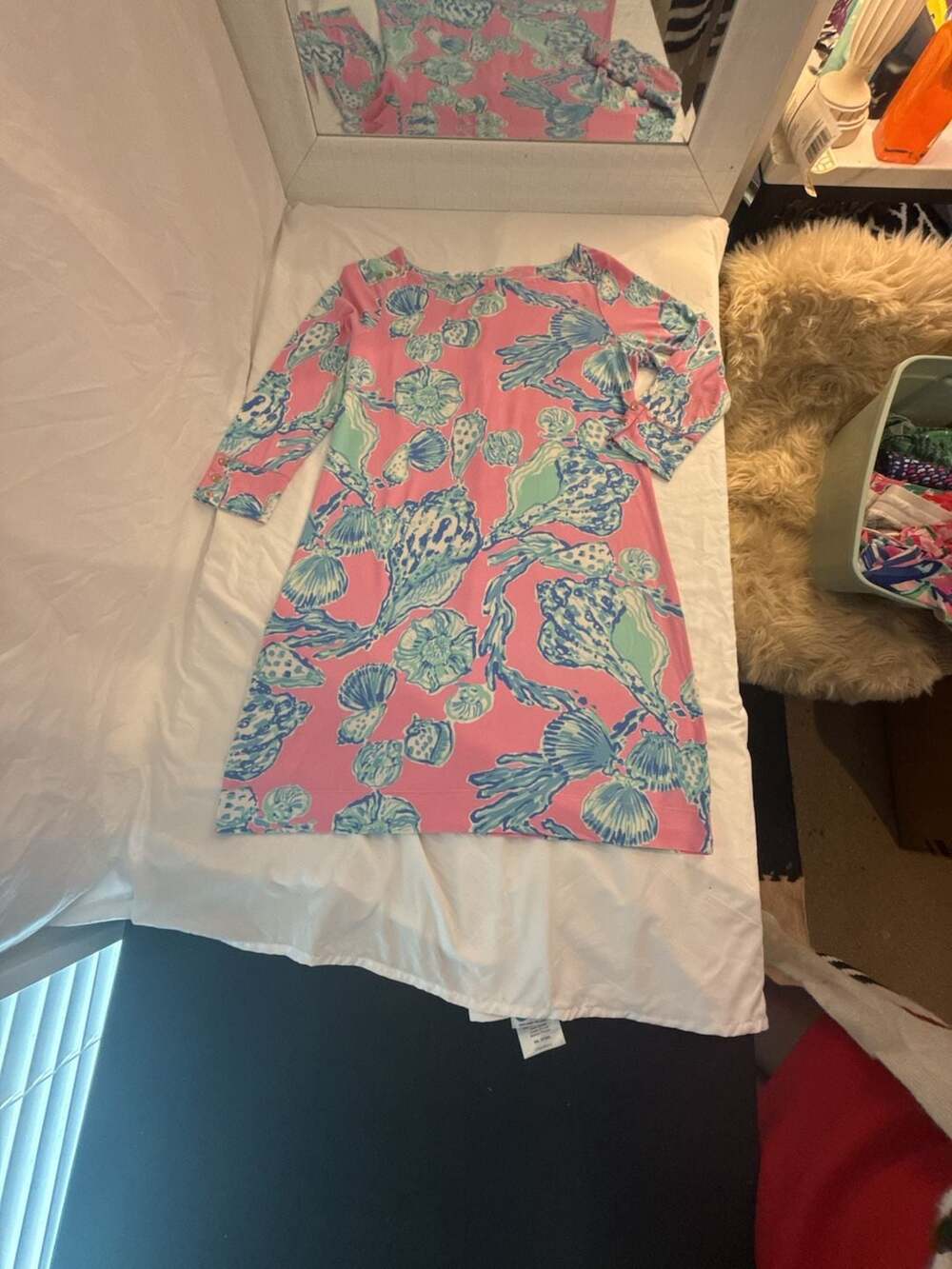 Lilly Pulitzer Callahan Shift Dress XL Pink Seashells